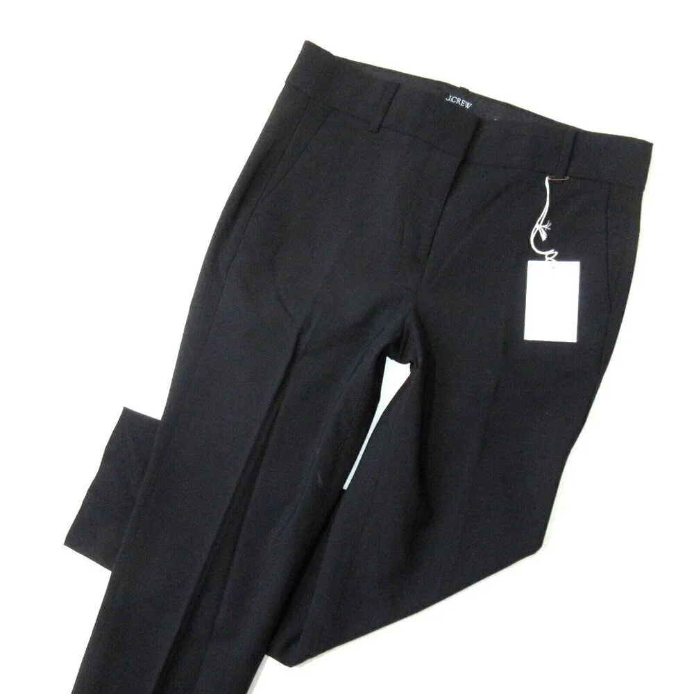 NWT J.Crew Cameron in Black Italian Stretch Wool Slim Crop Ankle Pants 4